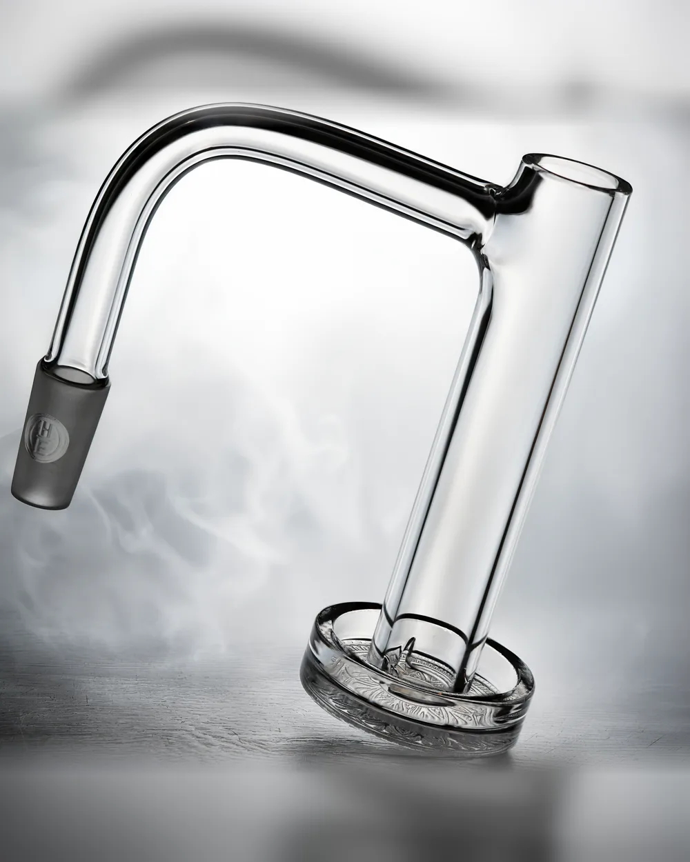 Control Tower quartz banger with SE pillar, on a smoky backdrop